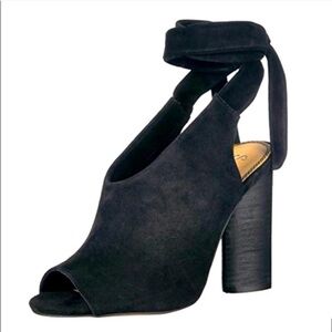 Splendid stacked heel ankle wrap sandal